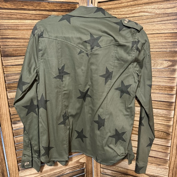 NWOT Knox Rose army green stars light jacket - Picture 2 of 3
